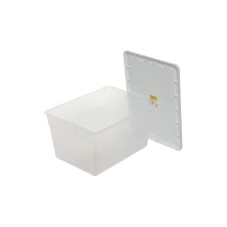 Storage Tote W/ Lid, 14 gal, 23 in L x 16-1/4 in W x 12-3/8 in H, Clear, 8 PK